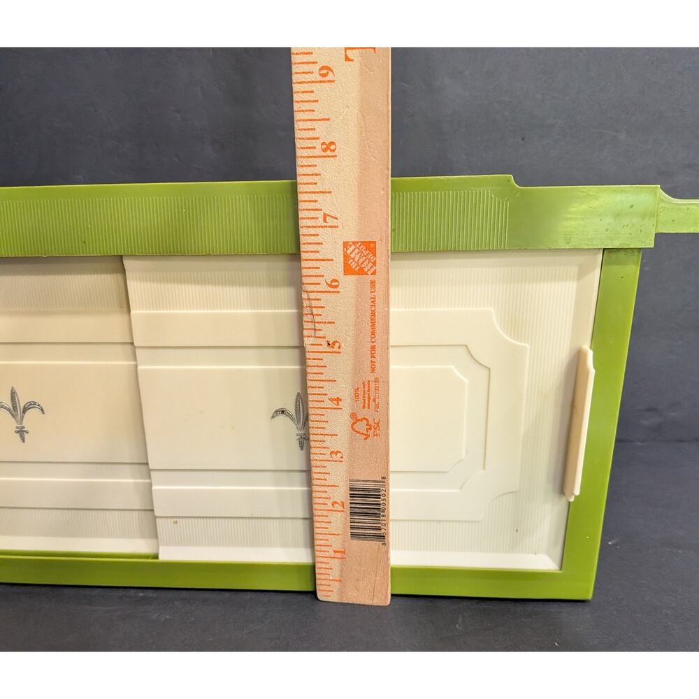 Storage Cabinet Kitchen Bathroom Retro 1960s 1970s Green Plastic Wall Hanging - Picture 3 of 15